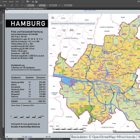 Hamburg Stadtplan Vektor Stadtbezirke Stadtteile Topographie, Karte Hamburg, Stadtkarte Hamburg