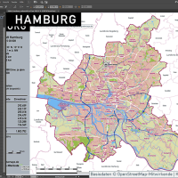 Hamburg Stadtplan Vektor Stadtbezirke Stadtteile Topographie, Karte Hamburg, Stadtkarte Hamburg