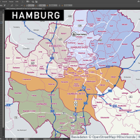 Hamburg Stadtplan Vektor Stadtbezirke Stadtteile Topographie, Karte Hamburg, Stadtkarte Hamburg