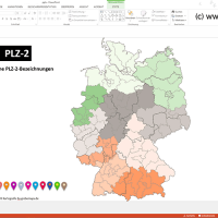 Deutschland PowerPoint-Karte Postleitzahlen PLZ-2 mit Bitmap-Karten, Karte PLZ Deutschland