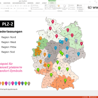 Deutschland PowerPoint-Karte Postleitzahlen PLZ-2 mit Bitmap-Karten, Karte PLZ Deutschland