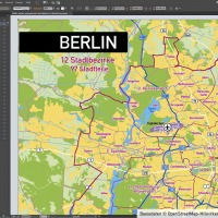 Berlin Stadtplan Vektor Stadtbezirke Stadtteile Topographie, Karte Berlin, Stadtplan Berlin, Stadtkarte Berlin, Karte Berlin Stadtteile, Karte Berlin Stadtbezirke