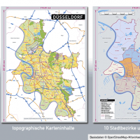 Düsseldorf Stadtplan Vektor Stadtbezirke Stadtteile Topographie, Karte Düsseldorf Vektor Vektorkarte Düsseldorf AI, Stadtplan Düsseldorf Vektordaten, Karte Düsseldorf Stadtteile, Karte Düsseldorf Stadtbezirke