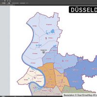 Düsseldorf Stadtplan Vektor Stadtbezirke Stadtteile Topographie, Karte Düsseldorf Vektor Vektorkarte Düsseldorf AI, Stadtplan Düsseldorf Vektordaten, Karte Düsseldorf Stadtteile, Karte Düsseldorf Stadtbezirke