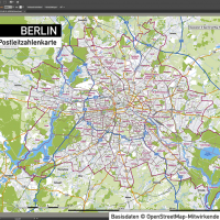 Berlin Postleitzahlen PLZ-5 Topographie Stadtbezirke Stadtteile Vektorkarte, Karte Berlin Postleitzahlen, Vektorkarte Berlin Postleitzahlen, PLZ-Karte Berlin, Karte Berlin PLZ Stadtteile, Vektorkarte Berlin PLZ Stadtteile