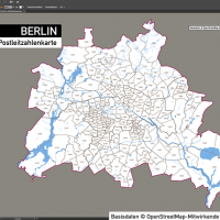 Berlin Postleitzahlen PLZ-5 Topographie Stadtbezirke Stadtteile Vektorkarte, Karte Berlin Postleitzahlen, Vektorkarte Berlin Postleitzahlen, PLZ-Karte Berlin, Karte Berlin PLZ Stadtteile, Vektorkarte Berlin PLZ Stadtteile