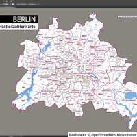 Berlin Postleitzahlen PLZ-5 Topographie Stadtbezirke Stadtteile Vektorkarte, Karte Berlin Postleitzahlen, Vektorkarte Berlin Postleitzahlen, PLZ-Karte Berlin, Karte Berlin PLZ Stadtteile, Vektorkarte Berlin PLZ Stadtteile