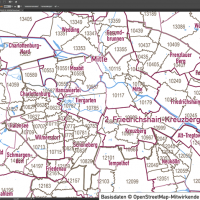 Berlin Postleitzahlen PLZ-5 Topographie Stadtbezirke Stadtteile Vektorkarte, Karte Berlin Postleitzahlen, Vektorkarte Berlin Postleitzahlen, PLZ-Karte Berlin, Karte Berlin PLZ Stadtteile, Vektorkarte Berlin PLZ Stadtteile