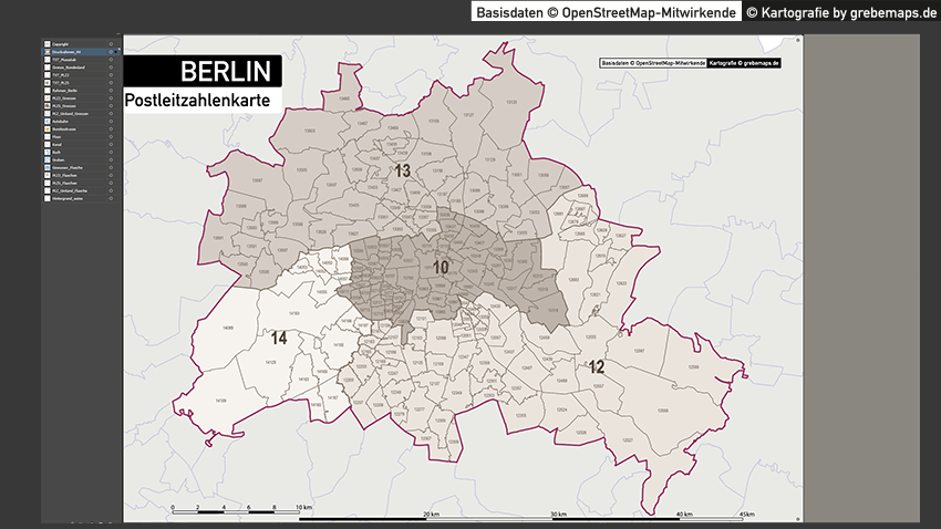 Berlin Karte Postleitzahlen PLZ-5-2 Vektorkarte, Karte Berlin PLZ, Postleitzahlenkarte Berlin, Berlin PLZ Karte, Karte PLZ Berlin, Karte PLZ 5-stellig Berlin, Vektorkarte PLZ Berlin