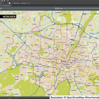 München Vektorkarte mit Gebäuden, Karte München, Stadtplan München, Basiskarte München mit Topographie, Karte Vektor München