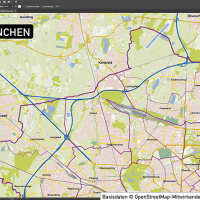 München Vektorkarte mit Gebäuden, Karte München, Stadtplan München, Basiskarte München mit Topographie, Karte Vektor München