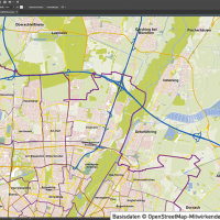 München Vektorkarte mit Gebäuden, Karte München, Stadtplan München, Basiskarte München mit Topographie, Karte Vektor München