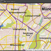 München Vektorkarte mit Gebäuden, Karte München, Stadtplan München, Basiskarte München mit Topographie, Karte Vektor München