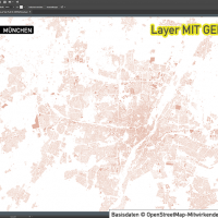 München Vektorkarte mit Gebäuden, Karte München, Stadtplan München, Basiskarte München mit Topographie, Karte Vektor München