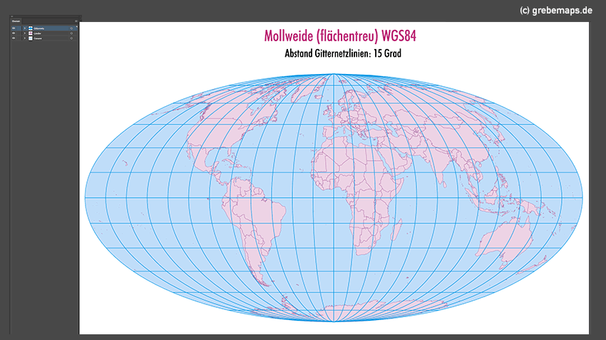 Weltkarte, Karte Welt Vektor, Vektorkarte Welt, Mollweide