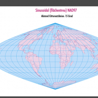 Weltkarte, Karte Welt Vektor, Vektorkarte Welt, sinusoidal