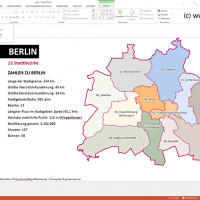 PowerPoint-Karte Berlin mit Bezirken und Stadtteilen, Karte PowerPoint Berlin Stadtbezirke, Karte PowerPoint Berlin Stadtteile, Vektorkarte Berlin Stadtteile PowerPoint