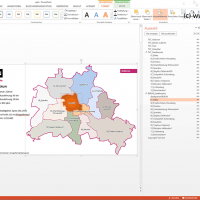PowerPoint-Karte Berlin mit Bezirken und Stadtteilen, Karte PowerPoint Berlin Stadtbezirke, Karte PowerPoint Berlin Stadtteile, Vektorkarte Berlin Stadtteile PowerPoint
