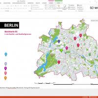 PowerPoint-Karte Berlin mit Bezirken und Stadtteilen, Karte PowerPoint Berlin Stadtbezirke, Karte PowerPoint Berlin Stadtteile, Vektorkarte Berlin Stadtteile PowerPoint