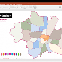 München PowerPoint-Karte mit Bezirken und Stadtteilen mit Bitmap-Karten, Karte München PowerPoint, Karte München Stadtteile PowerPoint, Karte München Stadtbezirke PowerPoint, PowerPoint-Landkarte München