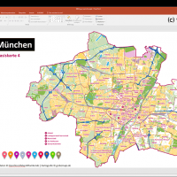 München PowerPoint-Karte mit Bezirken und Stadtteilen mit Bitmap-Karten, Karte München PowerPoint, Karte München Stadtteile PowerPoint, Karte München Stadtbezirke PowerPoint, PowerPoint-Landkarte München