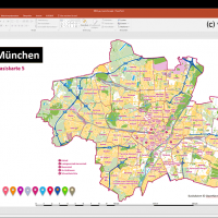 München PowerPoint-Karte mit Bezirken und Stadtteilen mit Bitmap-Karten, Karte München PowerPoint, Karte München Stadtteile PowerPoint, Karte München Stadtbezirke PowerPoint, PowerPoint-Landkarte München