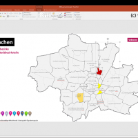 München PowerPoint-Karte mit Bezirken und Stadtteilen mit Bitmap-Karten, Karte München PowerPoint, Karte München Stadtteile PowerPoint, Karte München Stadtbezirke PowerPoint, PowerPoint-Landkarte München