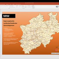 NRW PowerPoint-Karte Gemeinden Landkreise Regierungsbezirke, Karte PowerPoint NRW, Karte PowerPoint NRW Landkreise, Karte PowerPoint NRW Gemeinden, Karte PowerPoint Nordrhein-Westfalen