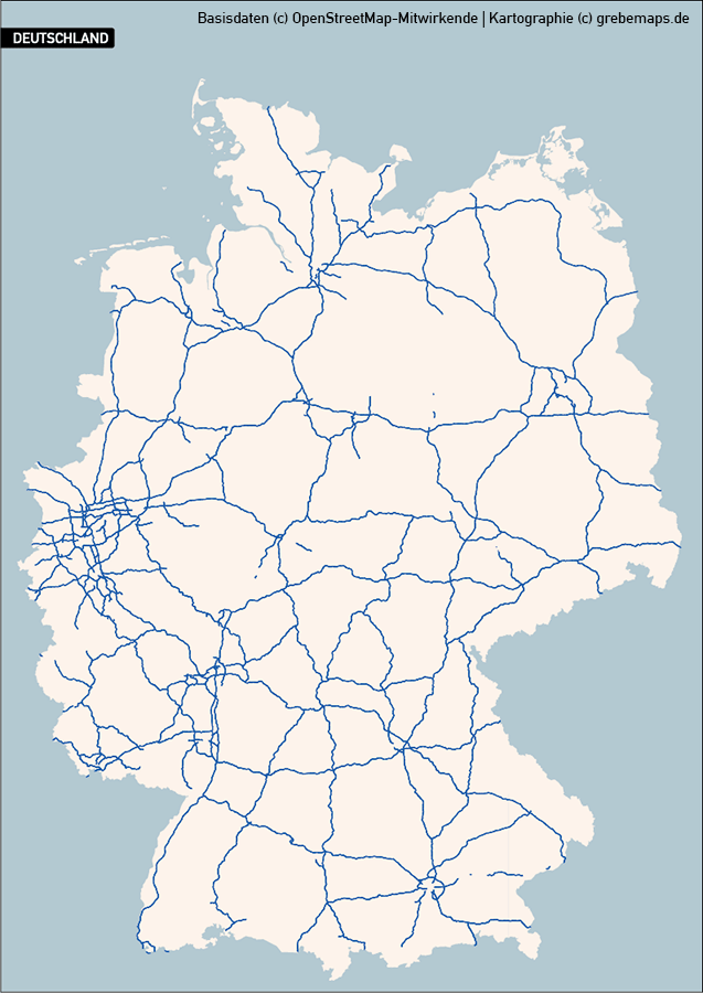 Karte Deutschland Autobahnen, Vektorkarte Deutschland Autobahnen Bundesländer