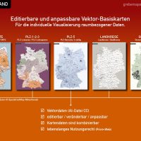 Deutschland Postleitzahlenkarte Landkreise Gemeinden Vektorkarte – BUNDLE mit 5 Karten (2018), Vektordaten, editierbar, kombinierbar, ebenen-separiert, AI-Datei, download