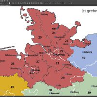 Deutschland Postleitzahlenkarte PLZ-2 Vektor 2-stellig, Karte PLZ Deutschland, Karte Postleitzahlen Deutschland