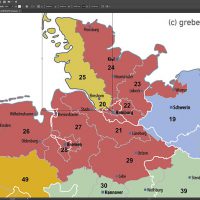 Deutschland Postleitzahlenkarte PLZ-2 Vektor 2-stellig, Karte PLZ Deutschland, Karte Postleitzahlen Deutschland