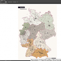 Deutschland Postleitzahlenkarte PLZ-1-2-3 Vektorkarte 3-stellig, Autobahnen, Postleitzahlenkarte Deutschland 3-stellig, PLZ-Karte Deutschland 3-stellig, Karte PLZ Deutschland