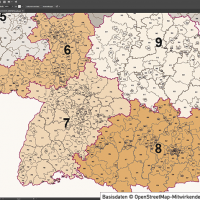 Deutschland Postleitzahlenkarte PLZ-1-2-3 Vektorkarte 3-stellig, Autobahnen, Postleitzahlenkarte Deutschland 3-stellig, PLZ-Karte Deutschland 3-stellig, Karte PLZ Deutschland