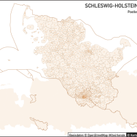 Schleswig-Holstein / Hamburg Vektorkarte Landkreise Gemeinden PLZ-5