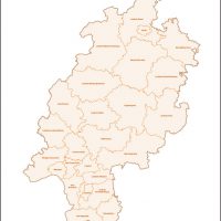 Hessen Vektorkarte Landkreise Gemeinden PLZ-5, Karte Hessen Landkreise, Karte Hessen Gemeinden, Karte Hessen Postleitzahlen 5-stellig, Vektorkarte Hessen