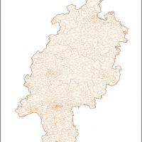 Hessen Vektorkarte Landkreise Gemeinden PLZ-5, Karte Hessen Landkreise, Karte Hessen Gemeinden, Karte Hessen Postleitzahlen 5-stellig, Vektorkarte Hessen