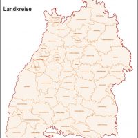 Baden-Württemberg Vektorkarte Landkreise Gemeinden PLZ-5, Karte Baden-Württemberg Gemeinden, Karte Baden-Württemberg Landkreise, Karte Baden-Württemberg Postleitzahlen, Baden-Württemberg Karte PLZ, Karte BW PLZ, Karte BW Gemeinden