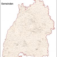 Baden-Württemberg Vektorkarte Landkreise Gemeinden PLZ-5, Karte Baden-Württemberg Gemeinden, Karte Baden-Württemberg Landkreise, Karte Baden-Württemberg Postleitzahlen, Baden-Württemberg Karte PLZ, Karte BW PLZ, Karte BW Gemeinden