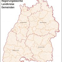 Baden-Württemberg Vektorkarte Landkreise Gemeinden PLZ-5, Karte Baden-Württemberg Gemeinden, Karte Baden-Württemberg Landkreise, Karte Baden-Württemberg Postleitzahlen, Baden-Württemberg Karte PLZ, Karte BW PLZ, Karte BW Gemeinden