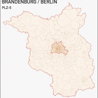 Brandenburg – Berlin Landkreise Gemeinden PLZ-5 Vektorkarte, Karte PLZ Brandenburg, Karte Brandenburg Gemeinden, Karte Brandenburg Landkreise, Postleitzahlenkarte Brandenburg Berlin