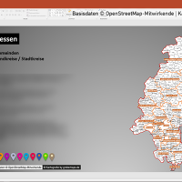 PowerPoint-Karte Hessen Landkreise Gemeinden Regierungsbezirke Vektorkarte, PowerPoint-Karte Hessen Gemeinden, Karte PowerPoint Hessen Gemeinden, Karte PowerPoint Hessen Landkreise