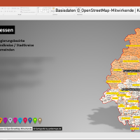 PowerPoint-Karte Hessen Landkreise Gemeinden Regierungsbezirke Vektorkarte, PowerPoint-Karte Hessen Gemeinden, Karte PowerPoint Hessen Gemeinden, Karte PowerPoint Hessen Landkreise