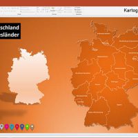 D-A-CH PowerPoint-Karte Deutschland Austria Schweiz mit Bundesländern / Kantonen, Karte PowerPoint Deutschland Schweiz Österreich DACH D-A-CH, PowerPoint-Karte D-A-CH