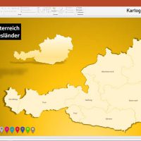 D-A-CH PowerPoint-Karte Deutschland Austria Schweiz mit Bundesländern / Kantonen, Karte PowerPoint Deutschland Schweiz Österreich DACH D-A-CH, PowerPoint-Karte D-A-CH