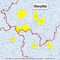 PowerPoint-Karte Bayern Regierungsbezirke Landkreise Gemeinden Postleitzahlen PLZ-5, Karte PLZ Bayern PowerPoint, Karte Landkreise Bayern PowerPoint, Karte Gemeinden Bayern PowerPoint