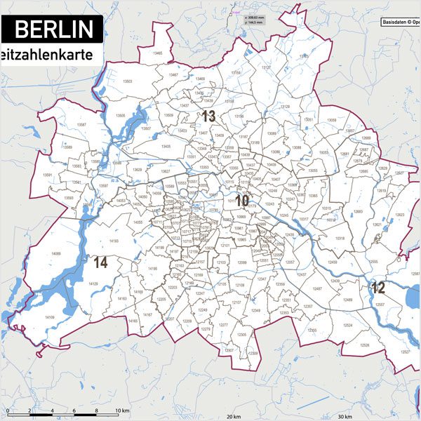 Berlin Karte Postleitzahlen PLZ-5-2 Vektorkarte, Karte Berlin PLZ, Postleitzahlenkarte Berlin, Berlin PLZ Karte, Karte PLZ Berlin, Karte PLZ 5-stellig Berlin