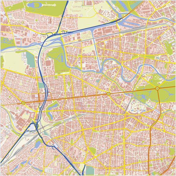 Berlin-Zentrum Stadtplan Vektor mit Gebäuden Basiskarte, Karte Berlin Zentrum mit Gebäuden, Basiskarte Berlin-Zentrum, Vektorkarte Berlin-Zentrum