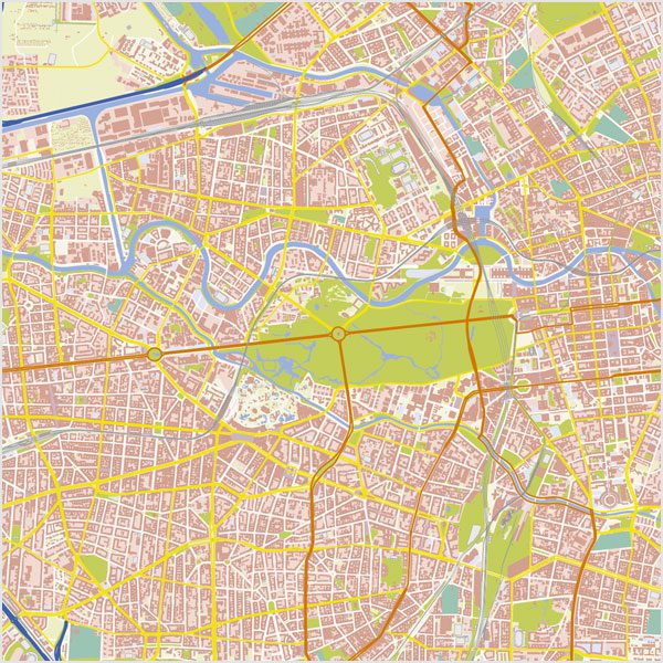 Berlin-Zentrum Stadtplan Vektor mit Gebäuden Basiskarte, Karte Berlin Zentrum mit Gebäuden, Basiskarte Berlin-Zentrum, Vektorkarte Berlin-Zentrum