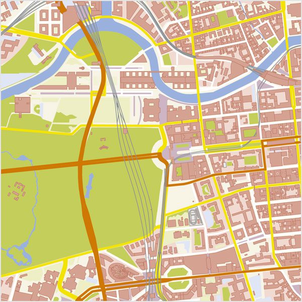 Berlin-Zentrum Vektorkarte mit Gebäuden Basiskarte [Digital] – Bild 8